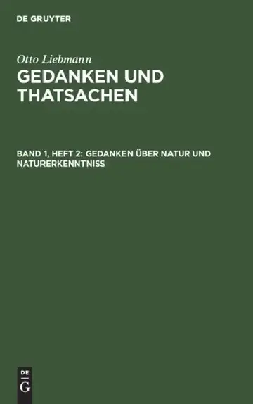 Cover of Gedanken Über Natur Und Naturerkenntniß
