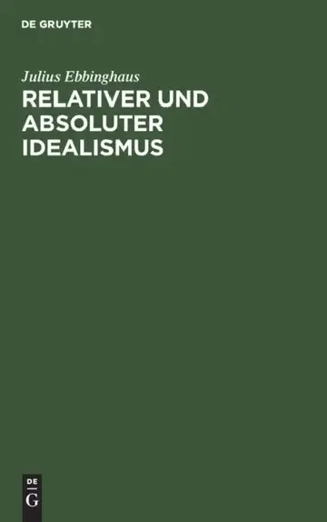 Cover of Relativer Und Absoluter Idealismus