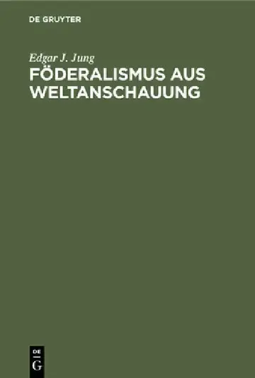 Cover of Föderalismus Aus Weltanschauung