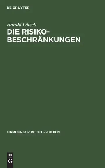 Cover of Die Risikobeschränkungen
