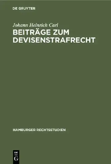Cover of Beiträge Zum Devisenstrafrecht