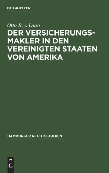 Cover of Der Versicherungsmakler in Den Vereinigten Staaten Von Amerika