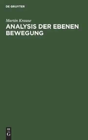 Cover of Analysis Der Ebenen Bewegung