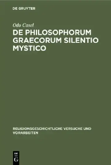 Cover of de Philosophorum Graecorum Silentio Mystico