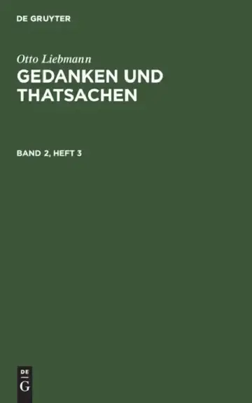 Cover of Otto Liebmann