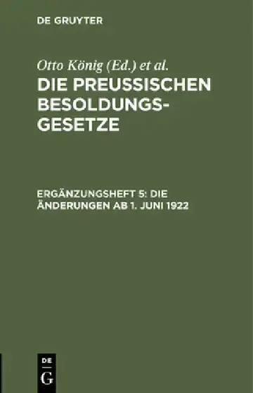 Cover of Die Änderungen AB 1. Juni 1922