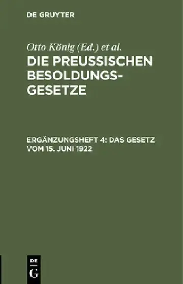 Cover of Das Gesetz Vom 15. Juni 1922