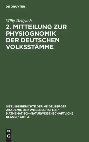 Cover of 2. Mitteilung Zur Physiognomik Der Deutschen Volksstämme