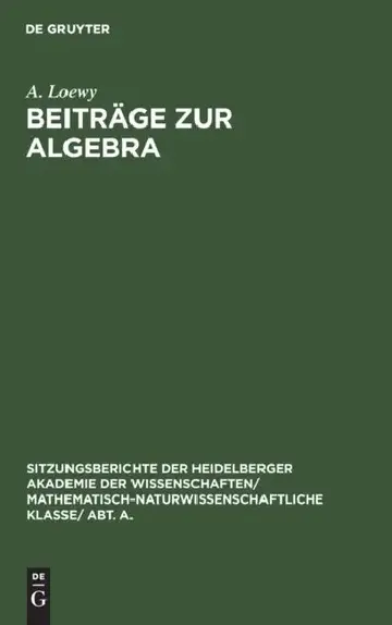 Cover of Beiträge Zur Algebra