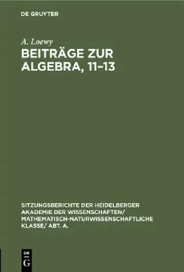 Cover of Beiträge Zur Algebra, 11-13