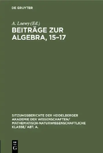 Cover of Beiträge Zur Algebra, 15-17