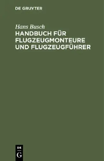 Cover of Handbuch Für Flugzeugmonteure Und Flugzeugführer