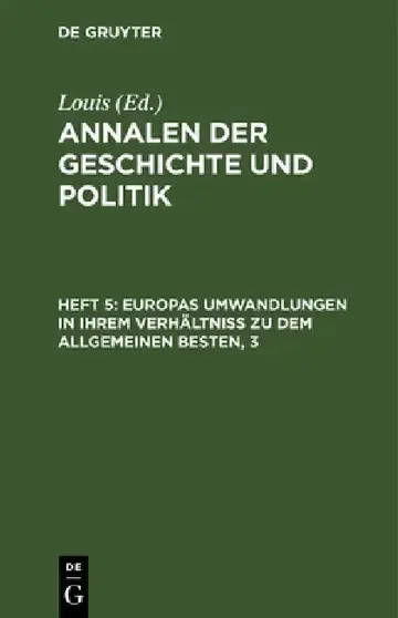 Cover of Europas Umwandlungen in Ihrem Verhältniß Zu Dem Allgemeinen Besten