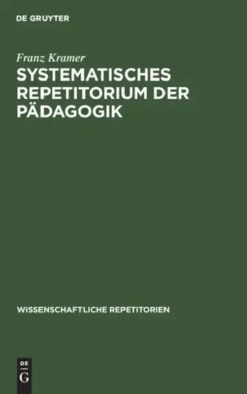 Cover of Systematisches Repetitorium Der Pädagogik
