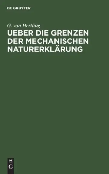Cover of Ueber Die Grenzen Der Mechanischen Naturerklärung
