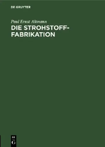 Cover of Die Strohstoff-Fabrikation