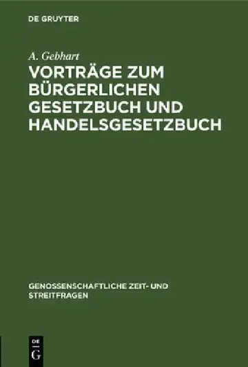 Cover of Vorträge Zum Bürgerlichen Gesetzbuch Und Handelsgesetzbuch