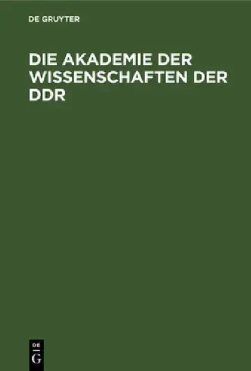 Cover of Die Akademie Der Wissenschaften Der Ddr