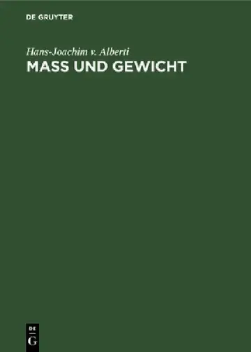 Cover of Mass Und Gewicht