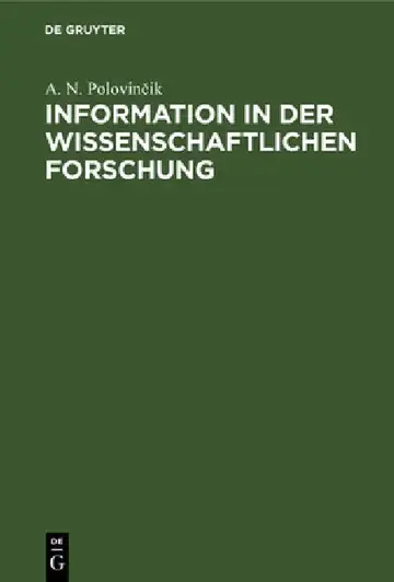 Cover of Information in Der Wissenschaftlichen Forschung