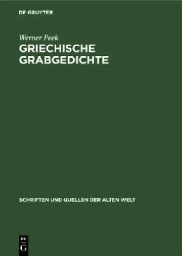 Cover of Griechische Grabgedichte