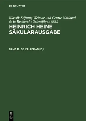 Cover of de l'Allemagne, I