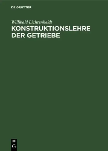 Cover of Konstruktionslehre Der Getriebe