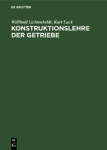 Cover of Konstruktionslehre Der Getriebe