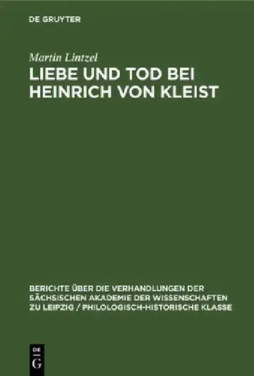 Cover of Liebe Und Tod Bei Heinrich Von Kleist