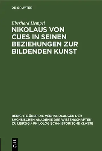 Cover of Nikolaus Von Cues in Seinen Beziehungen Zur Bildenden Kunst