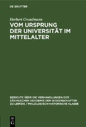 Cover of Vom Ursprung Der Universität Im Mittelalter