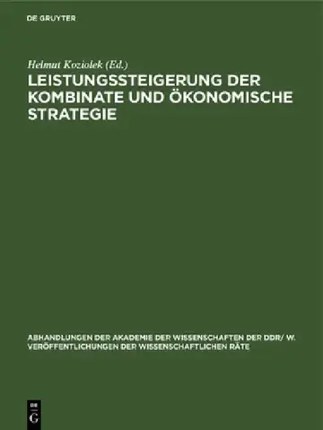 Cover of Leistungssteigerung Der Kombinate Und Ökonomische Strategie