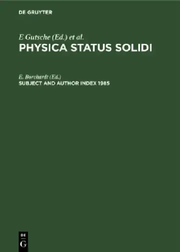 Cover of Subject and Author Index 1985