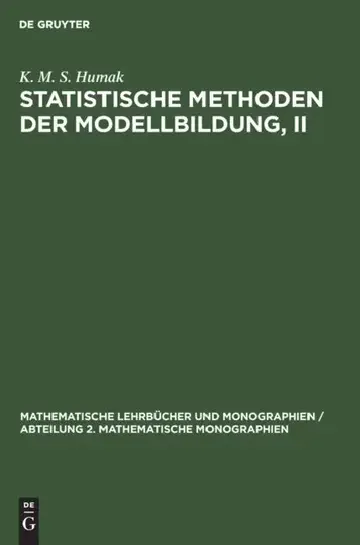 Cover of Statistische Methoden Der Modellbildung, II