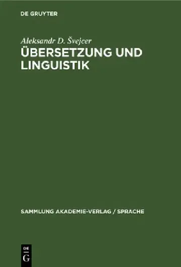 Cover of Übersetzung Und Linguistik