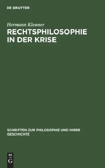 Cover of Rechtsphilosophie in Der Krise