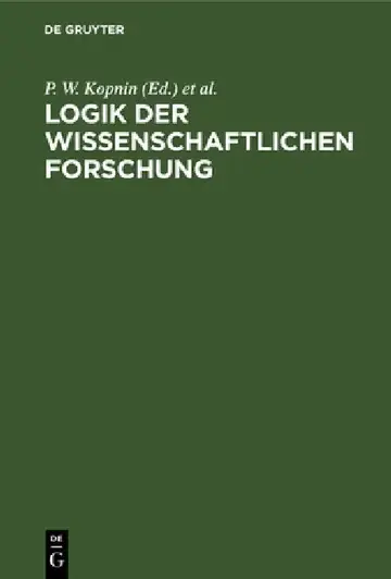 Cover of Logik Der Wissenschaftlichen Forschung