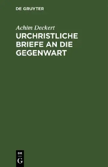 Cover of Urchristliche Briefe an Die Gegenwart