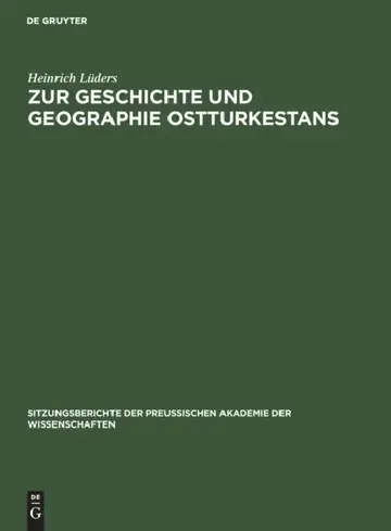Cover of Zur Geschichte Und Geographie Ostturkestans