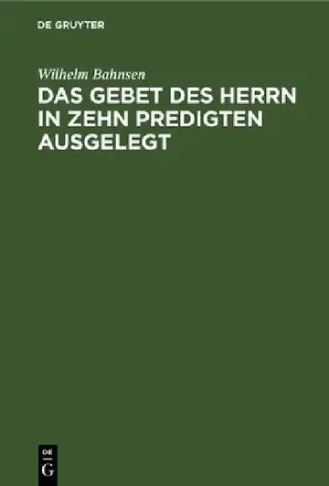 Cover of Das Gebet Des Herrn in Zehn Predigten Ausgelegt