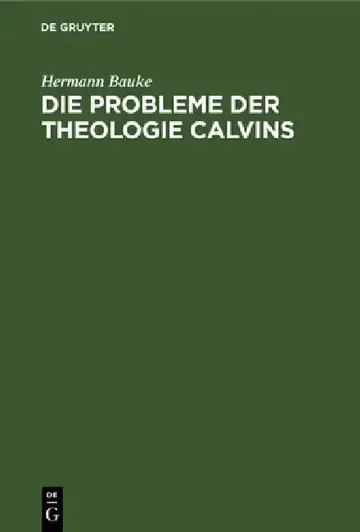 Cover of Die Probleme Der Theologie Calvins