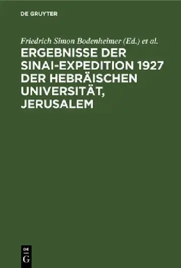 Cover of Ergebnisse Der Sinai-Expedition 1927 Der Hebräischen Universität, Jerusalem