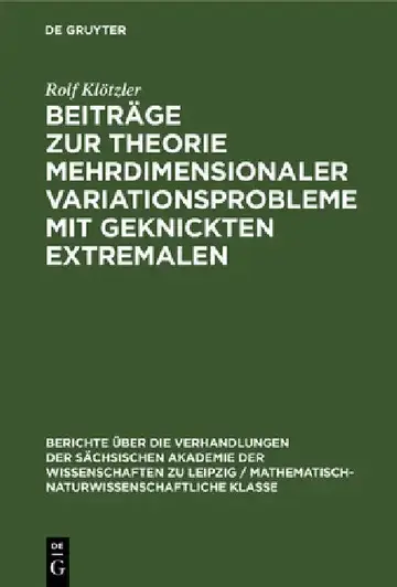 Cover of Beiträge Zur Theorie Mehrdimensionaler Variationsprobleme Mit Geknickten Extremalen