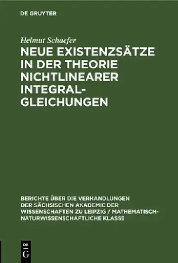 Cover of Neue Existenzsätze in Der Theorie Nichtlinearer Integralgleichungen
