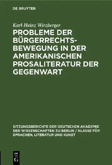 Cover of Probleme Der Bürgerrechtsbewegung in Der Amerikanischen Prosaliteratur Der Gegenwart