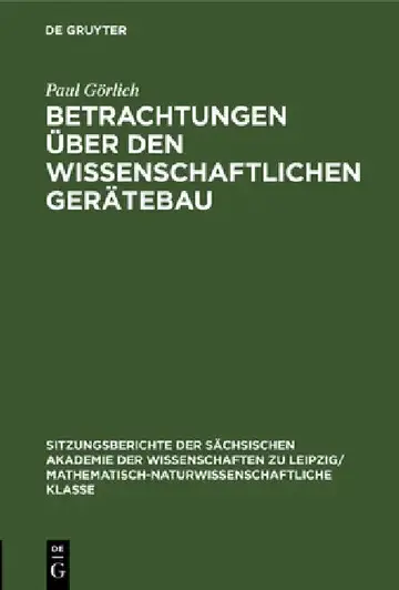 Cover of Betrachtungen Über Den Wissenschaftlichen Gerätebau