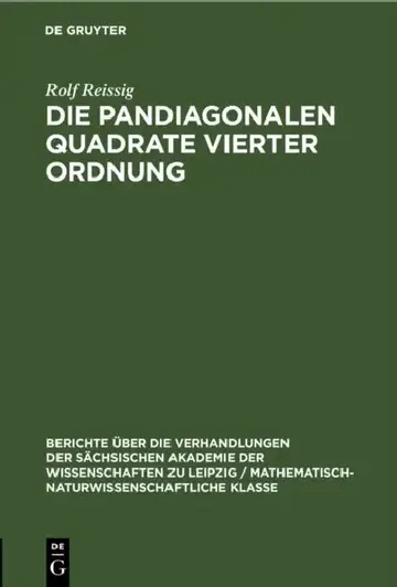 Cover of Die Pandiagonalen Quadrate Vierter Ordnung
