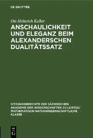 Cover of Anschaulichkeit Und Eleganz Beim Alexanderschen Dualitätssatz