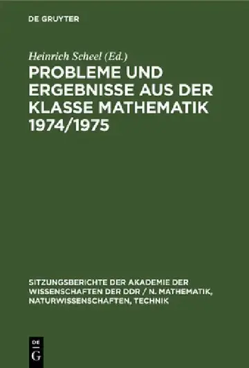 Cover of Probleme Und Ergebnisse Aus Der Klasse Mathematik 1974/1975