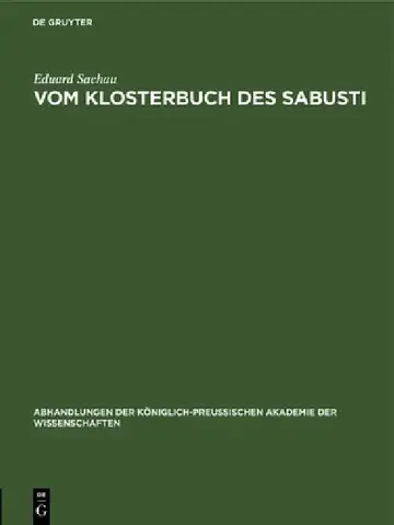 Cover of Vom Klosterbuch Des Sabusti